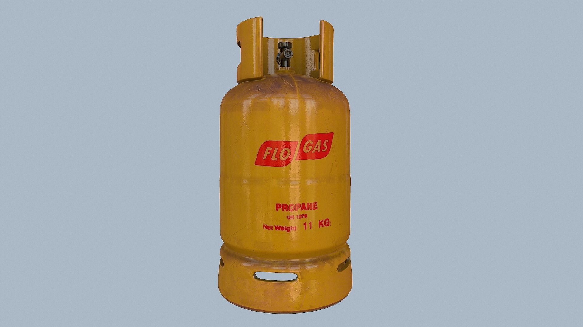 Gas Cylinder Yellow Low-poly 3D model_60