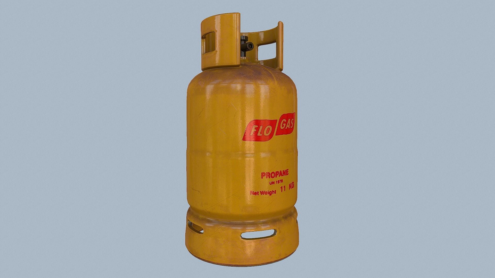 Gas Cylinder Yellow Low-poly 3D model_56