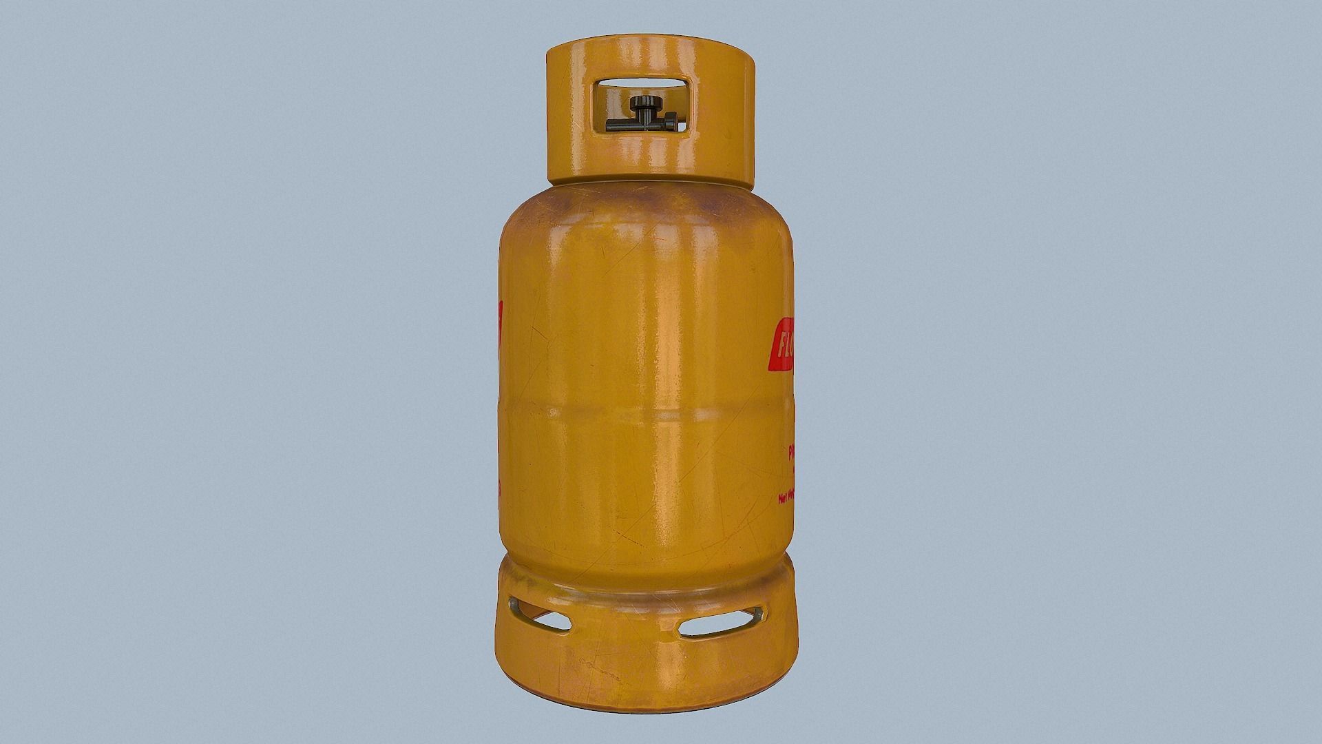 Gas Cylinder Yellow Low-poly 3D model_18