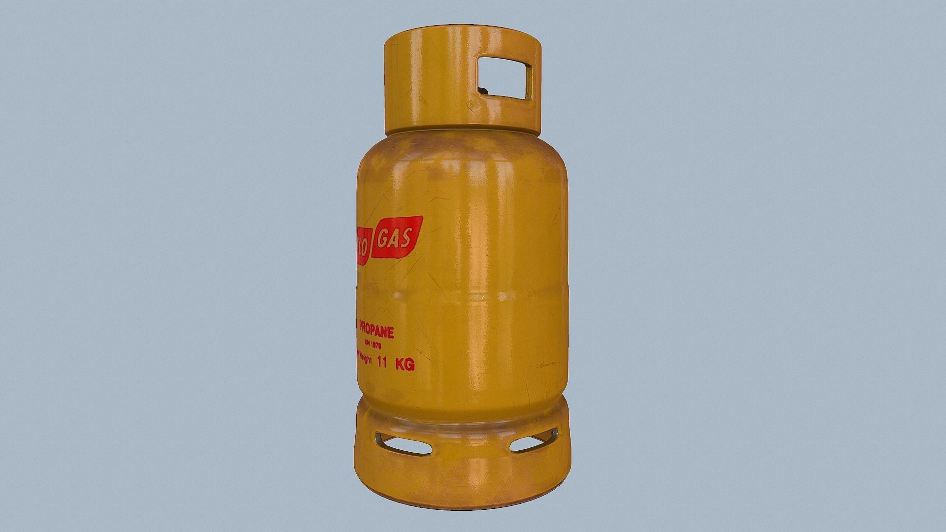 Gas Cylinder Yellow Low-poly 3D model_40
