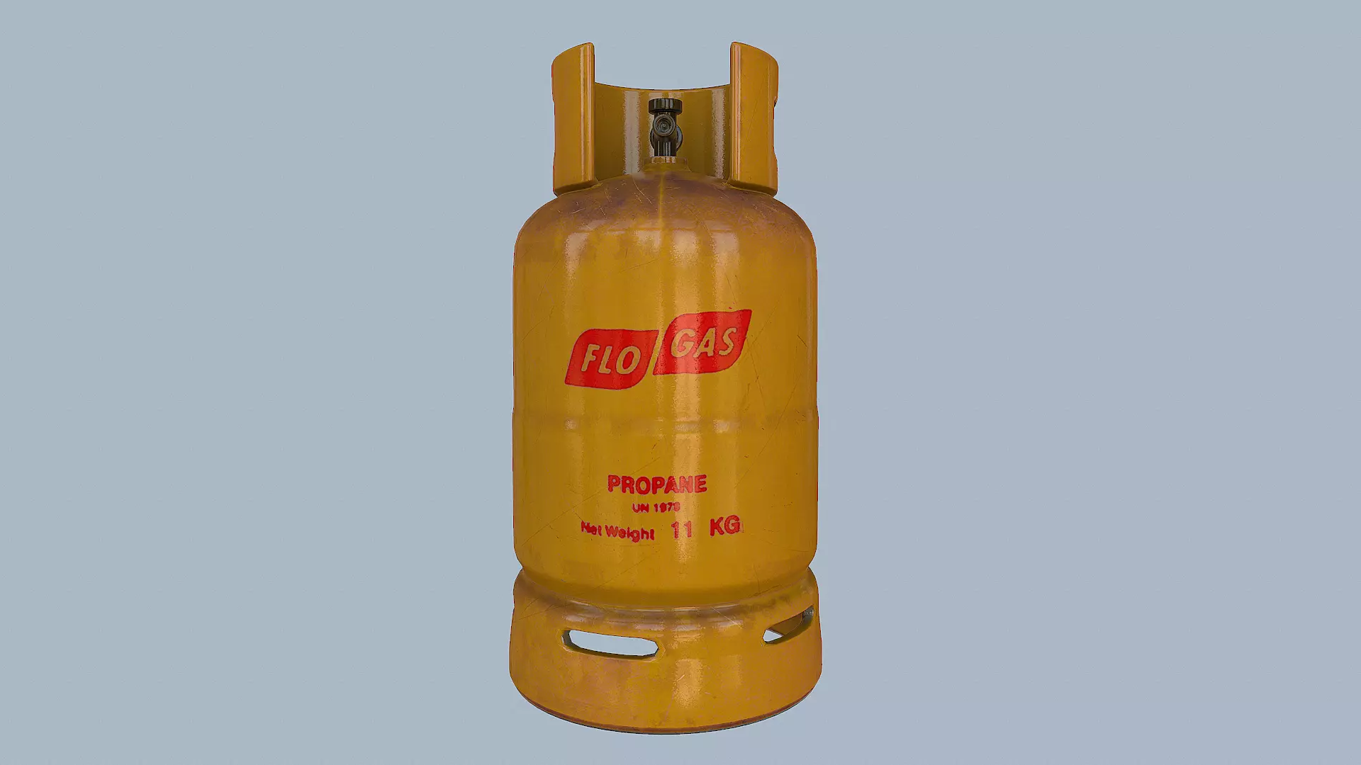Gas Cylinder Yellow Low-poly 3D model_0