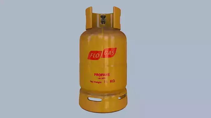 Gas Cylinder Yellow Low-poly 3D model