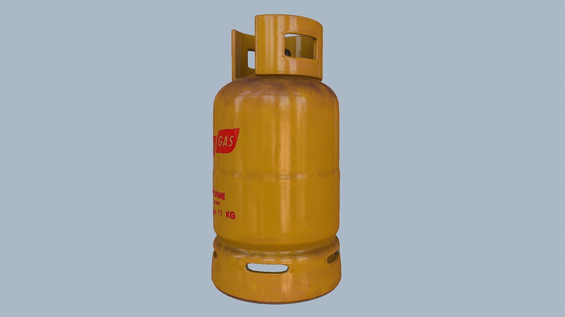 Gas Cylinder Yellow Low-poly 3D model_12