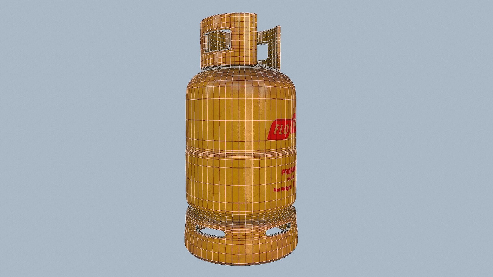 Gas Cylinder Yellow Low-poly 3D model_53