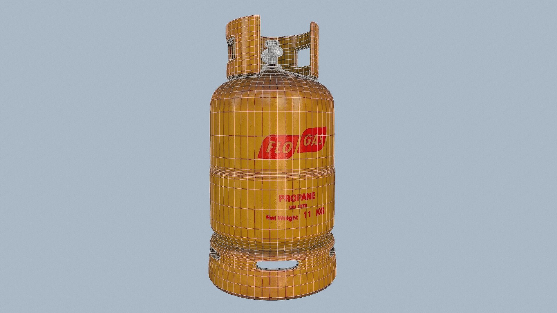 Gas Cylinder Yellow Low-poly 3D model_59
