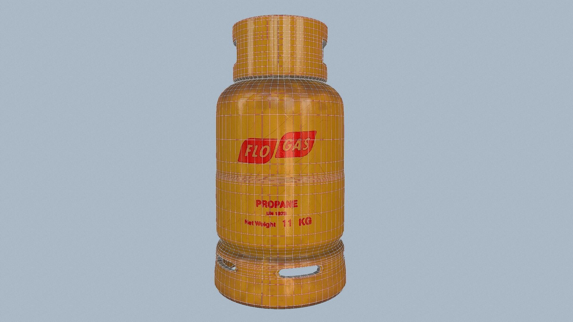 Gas Cylinder Yellow Low-poly 3D model_33