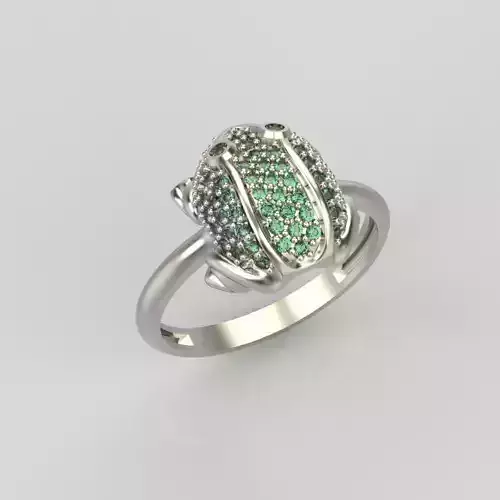 Women Ring Frog with gemstons 3dm stl 3D print model 3D print model