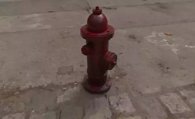 Fire Hydrant PBR Game Ready Low-poly 3D model