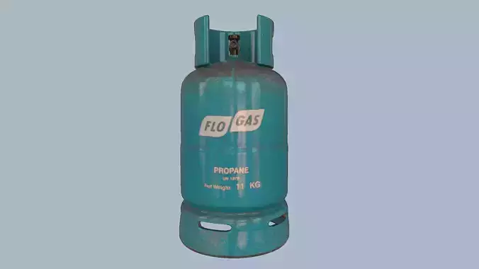 Gas Cylinder Blue Low-poly 3D model