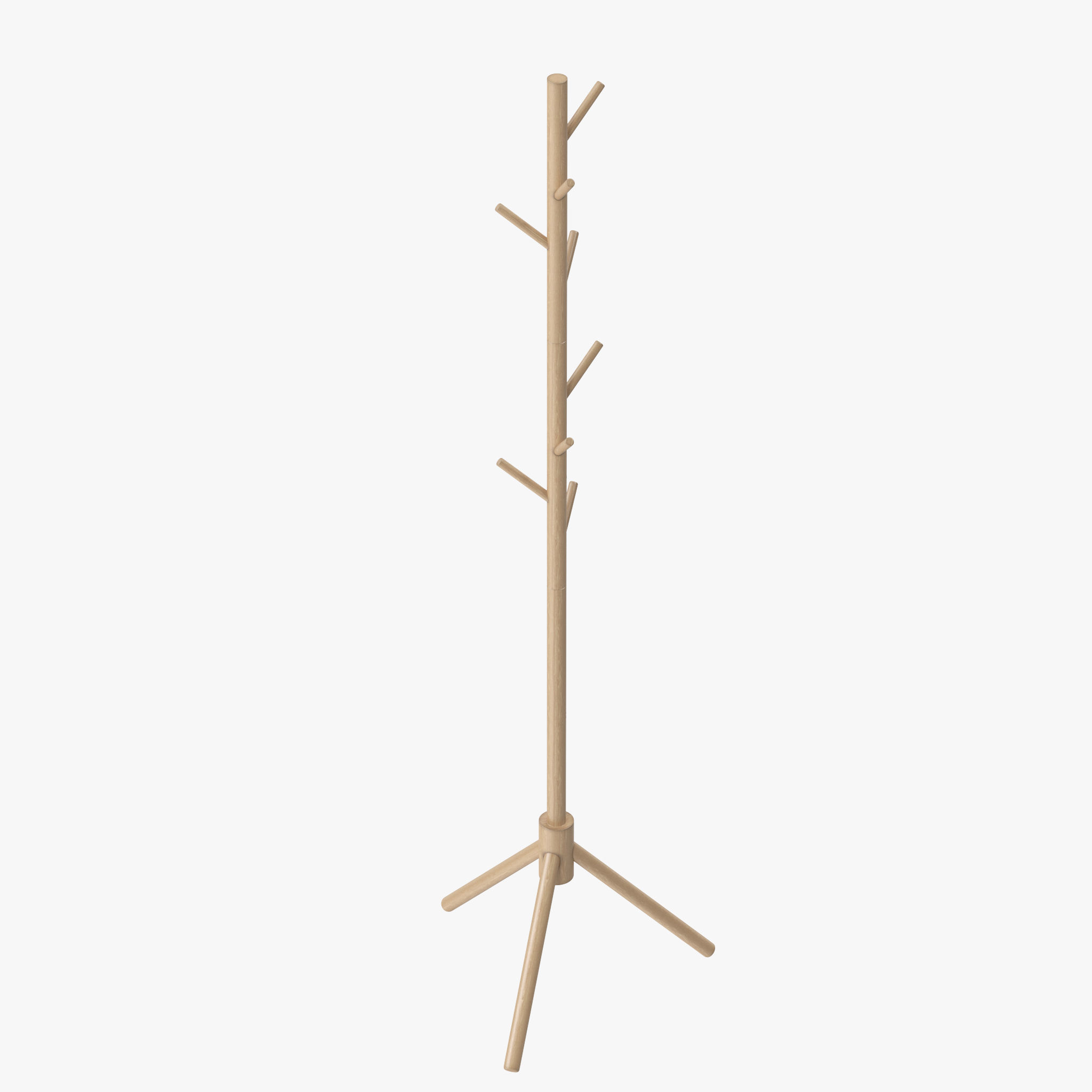 LENDRA Deluxe Wooden Coat Rack Tree 3D model_12