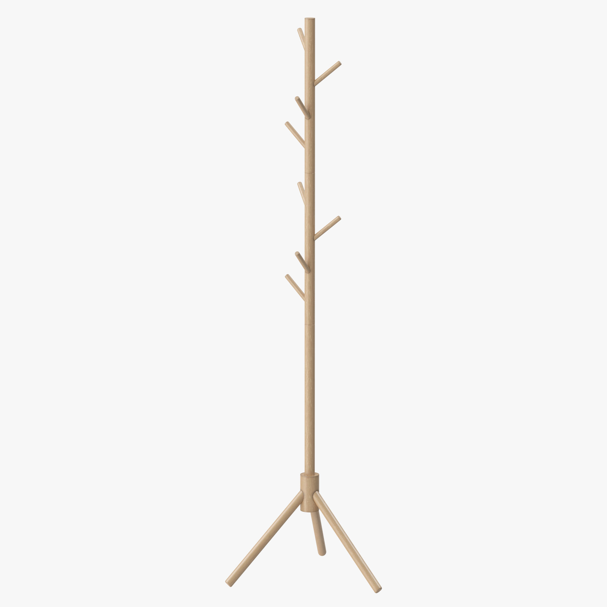 LENDRA Deluxe Wooden Coat Rack Tree 3D model_11