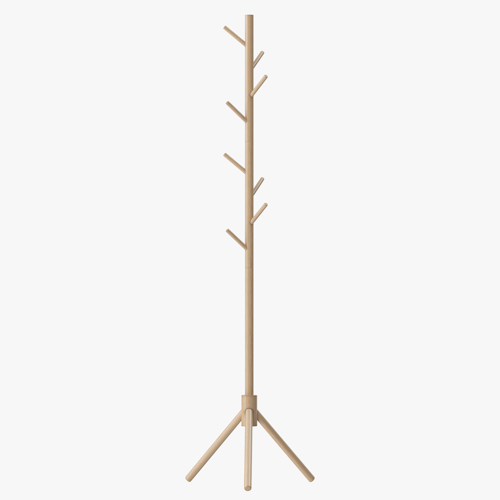 LENDRA Deluxe Wooden Coat Rack Tree 3D model_10