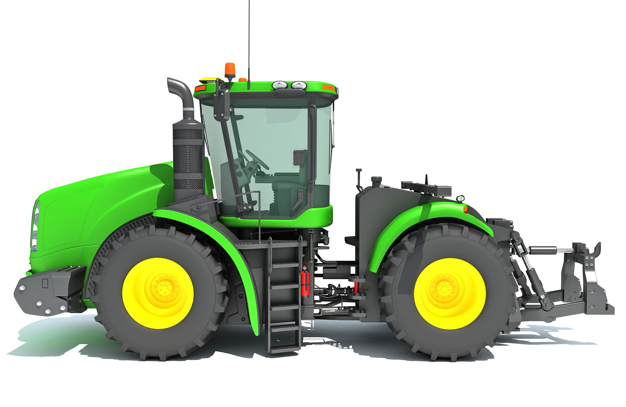 Green Tractor 3D model_2