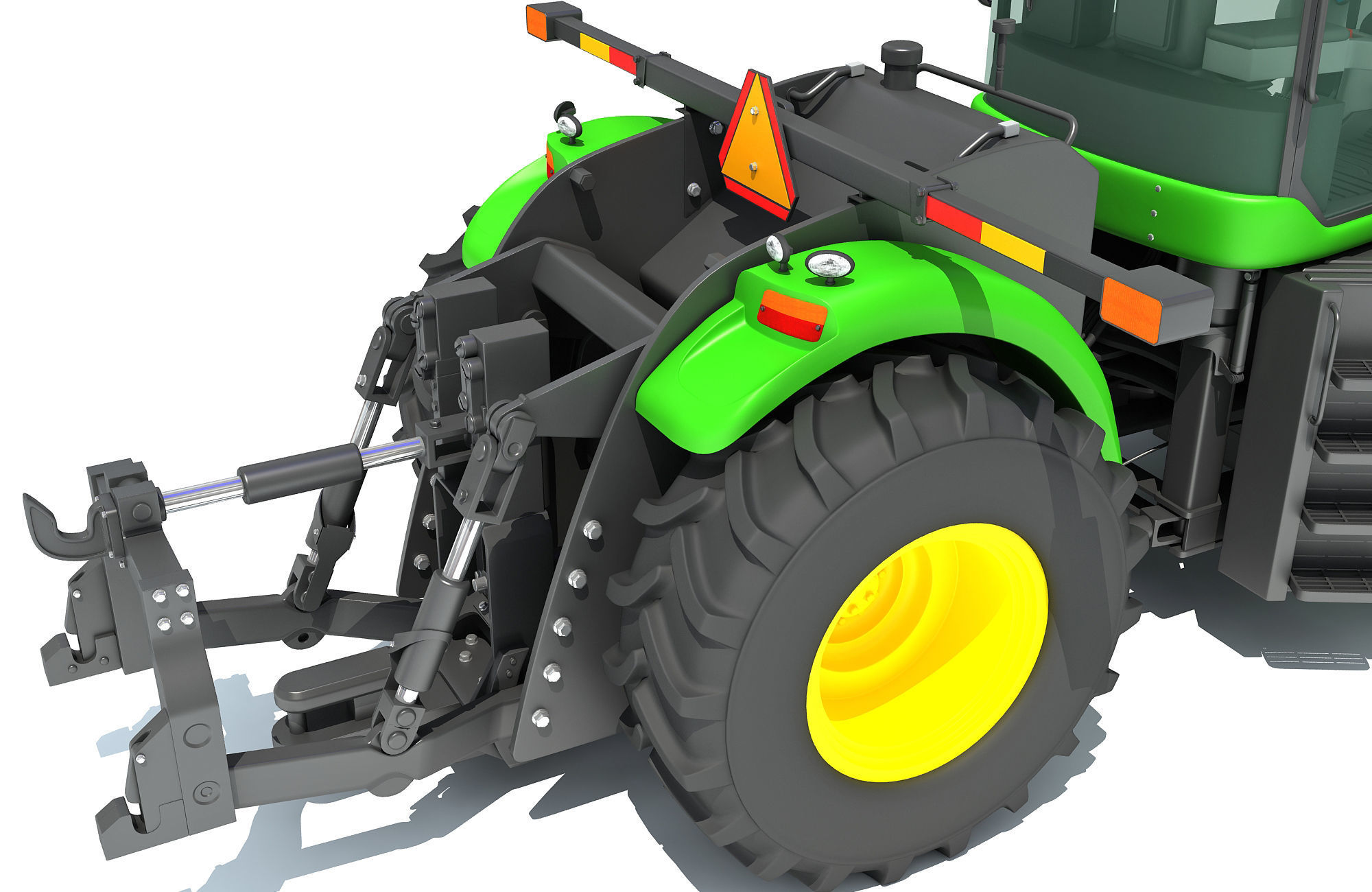 Green Tractor 3D model_12
