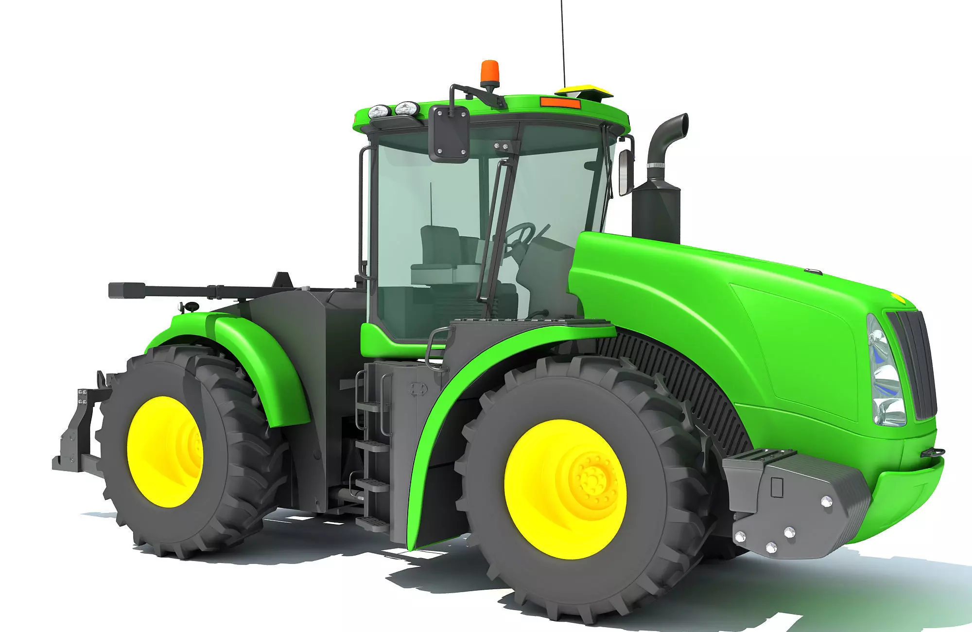 Green Tractor 3D model_0
