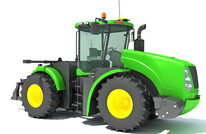 Green Tractor 3D model