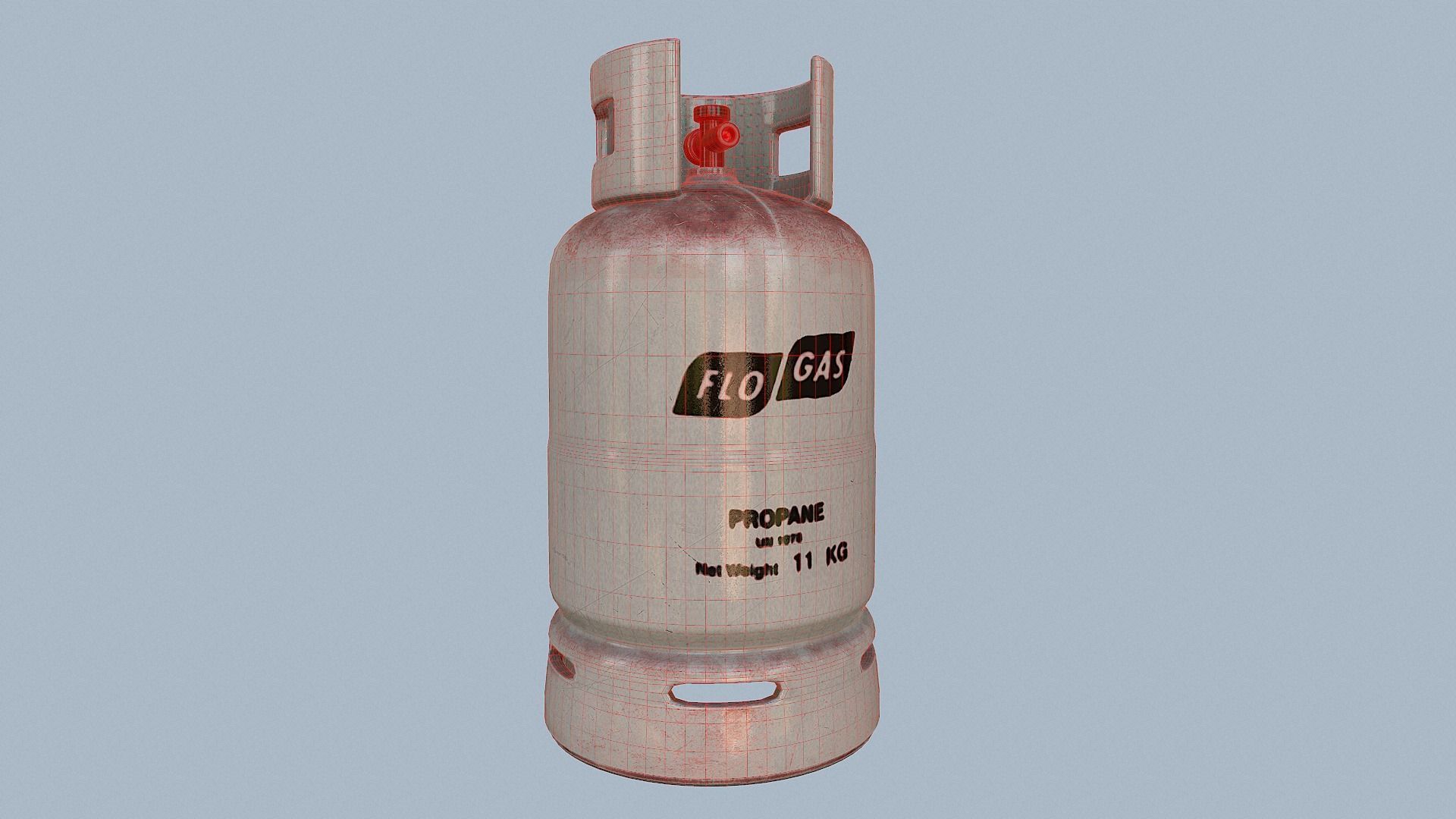 Gas Cylinder White Low-poly 3D model_60