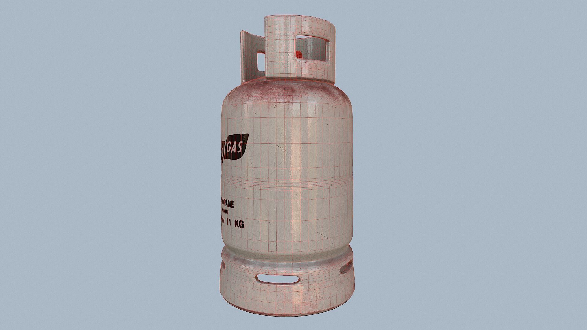Gas Cylinder White Low-poly 3D model_13
