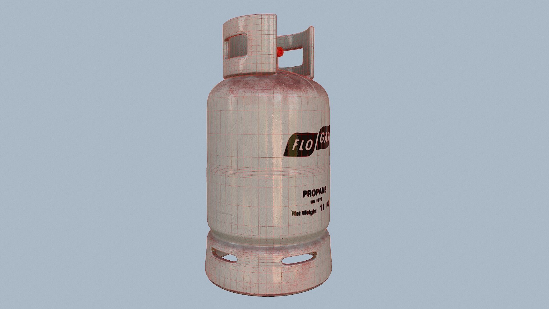 Gas Cylinder White Low-poly 3D model_56