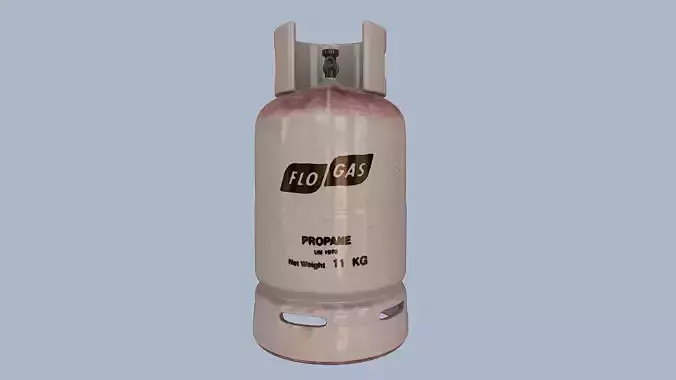 Gas Cylinder White Low-poly 3D model