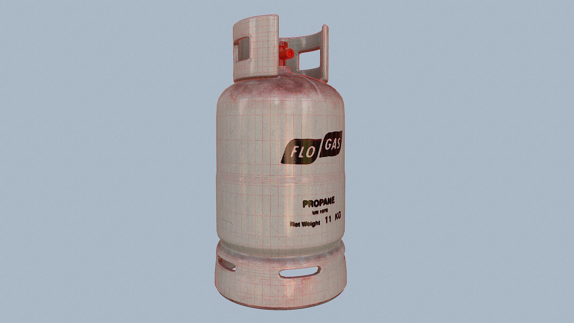 Gas Cylinder White Low-poly 3D model_58