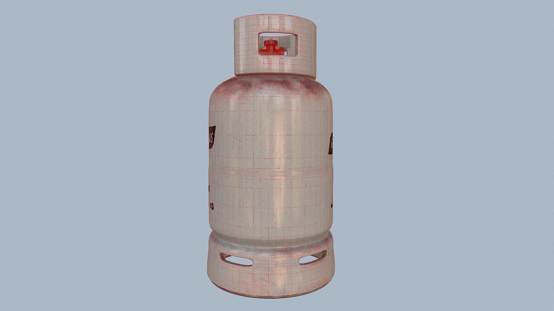 Gas Cylinder White Low-poly 3D model_17
