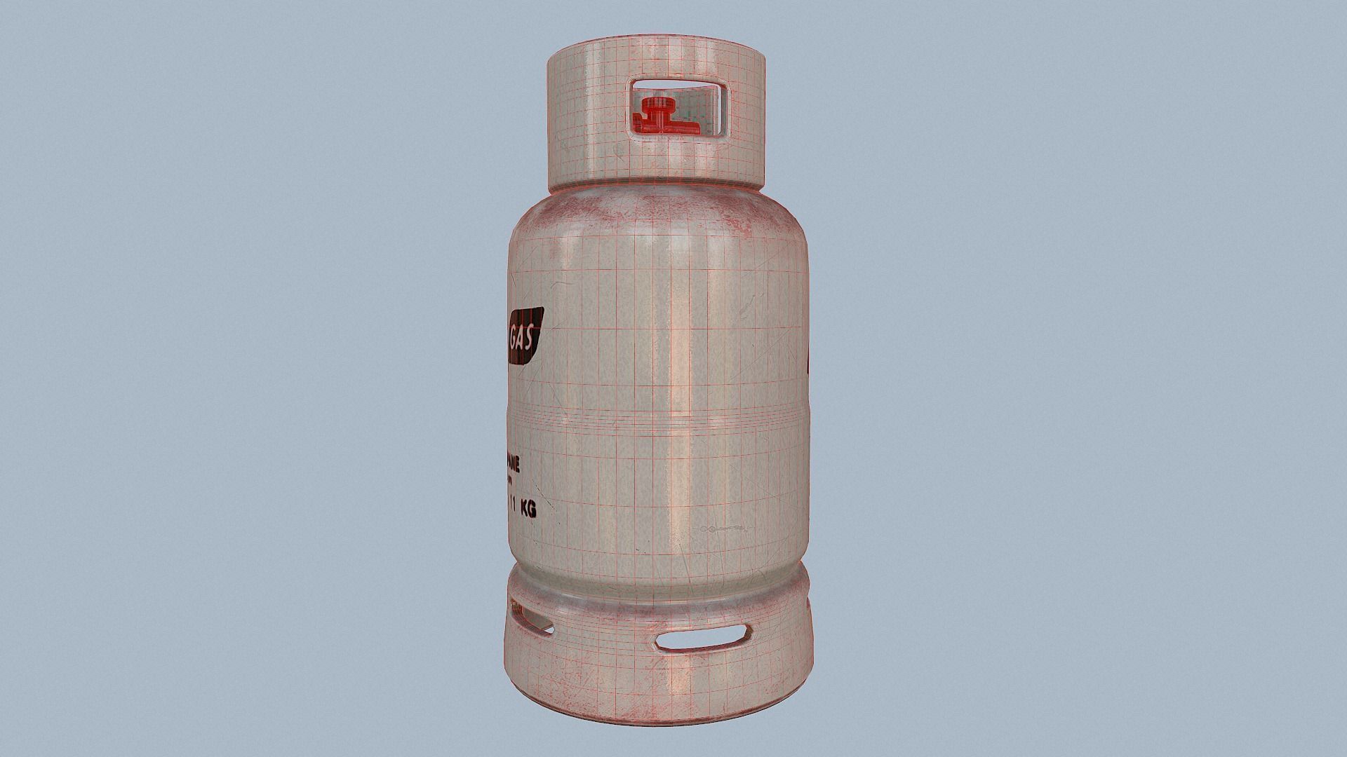 Gas Cylinder White Low-poly 3D model_46