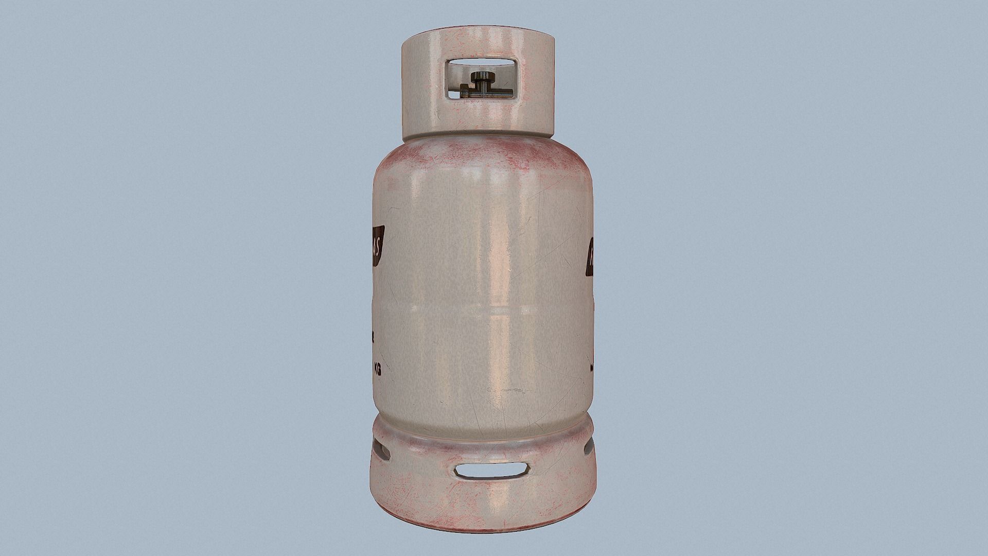 Gas Cylinder White Low-poly 3D model_47