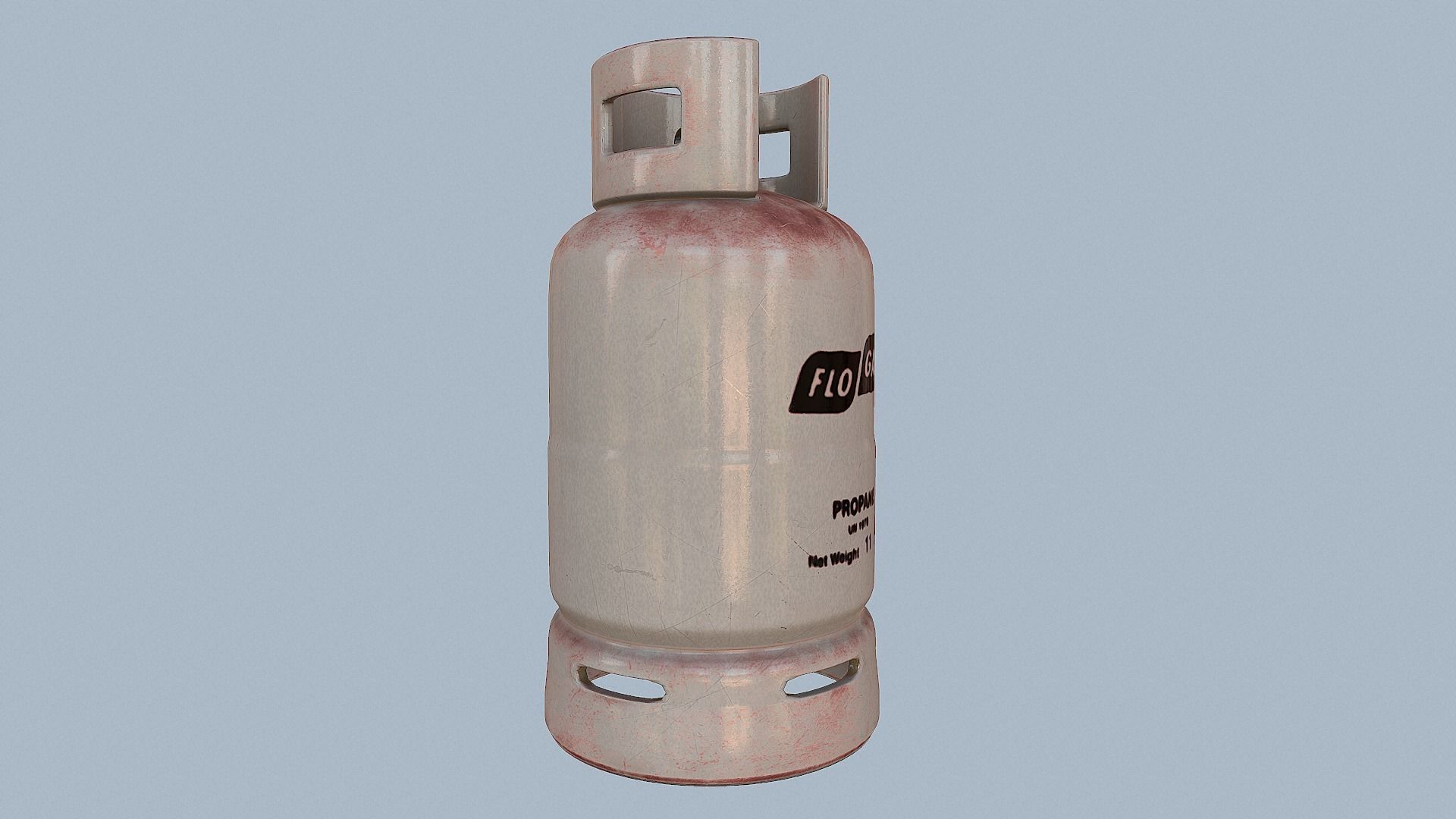 Gas Cylinder White Low-poly 3D model_53