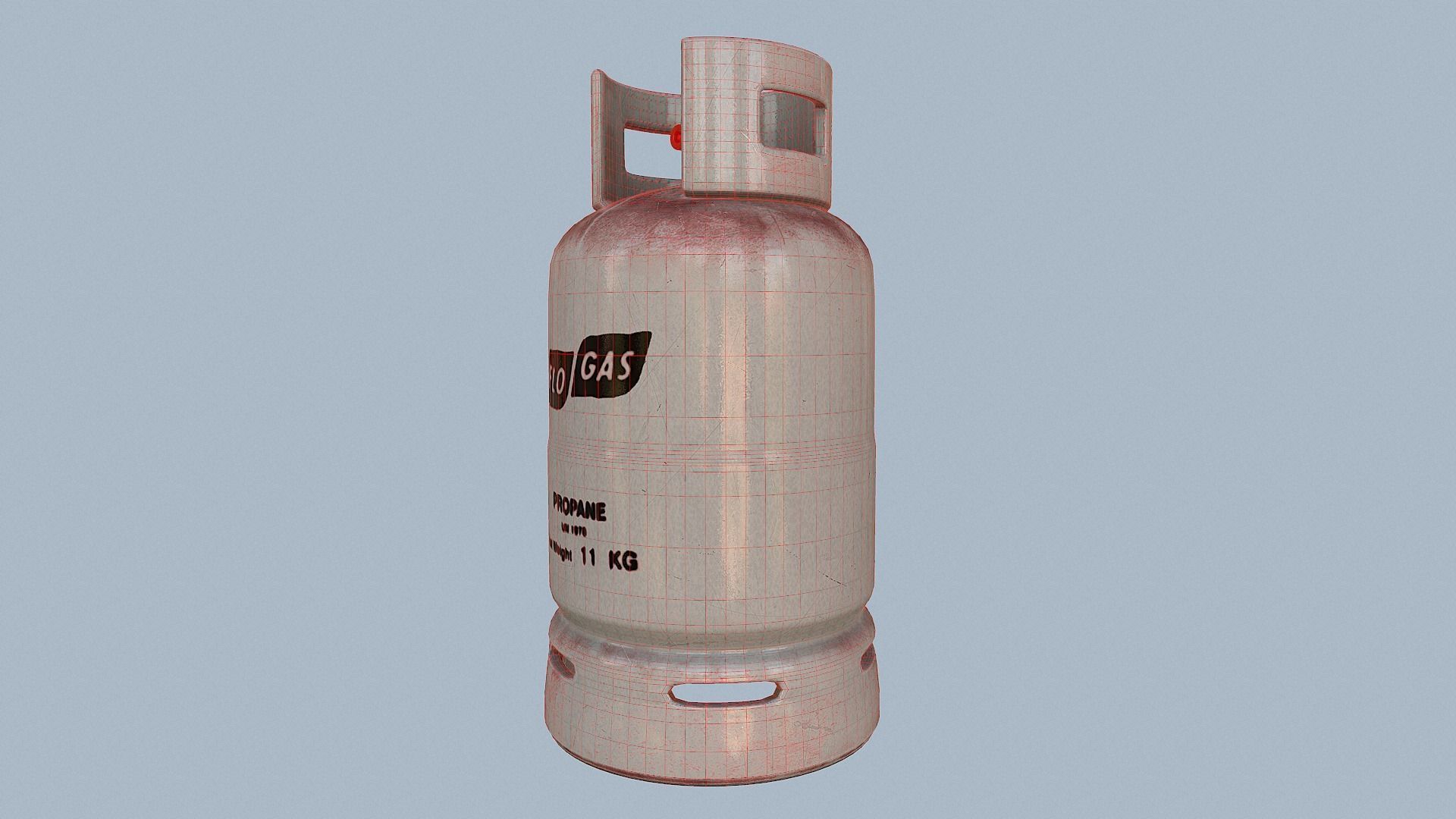 Gas Cylinder White Low-poly 3D model_11