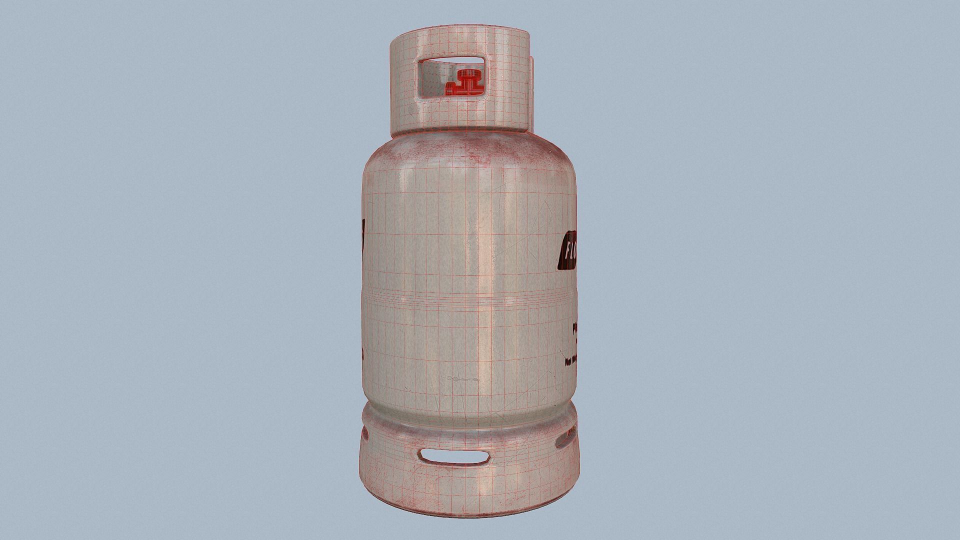 Gas Cylinder White Low-poly 3D model_50