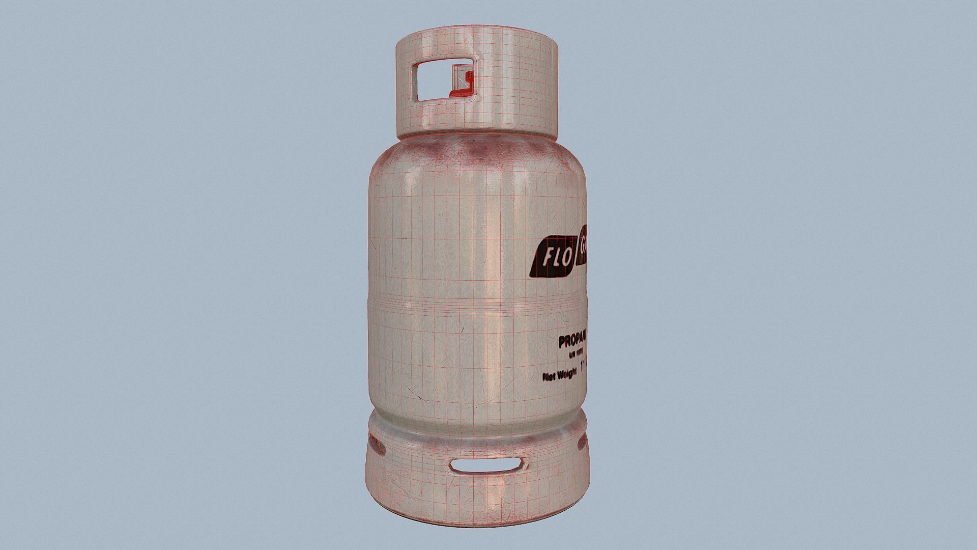 Gas Cylinder White Low-poly 3D model_23