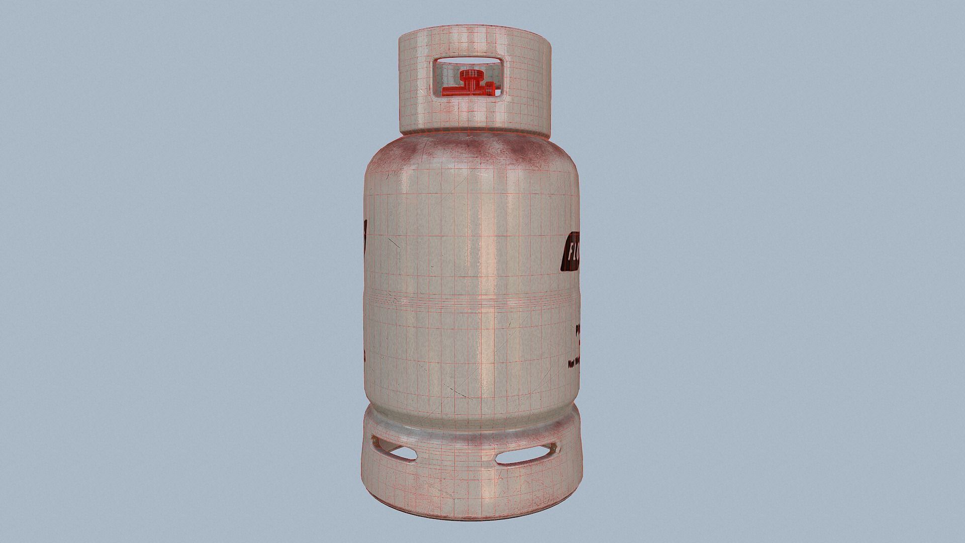 Gas Cylinder White Low-poly 3D model_19