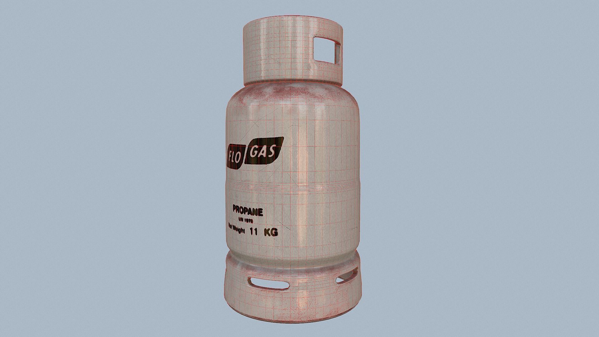 Gas Cylinder White Low-poly 3D model_40