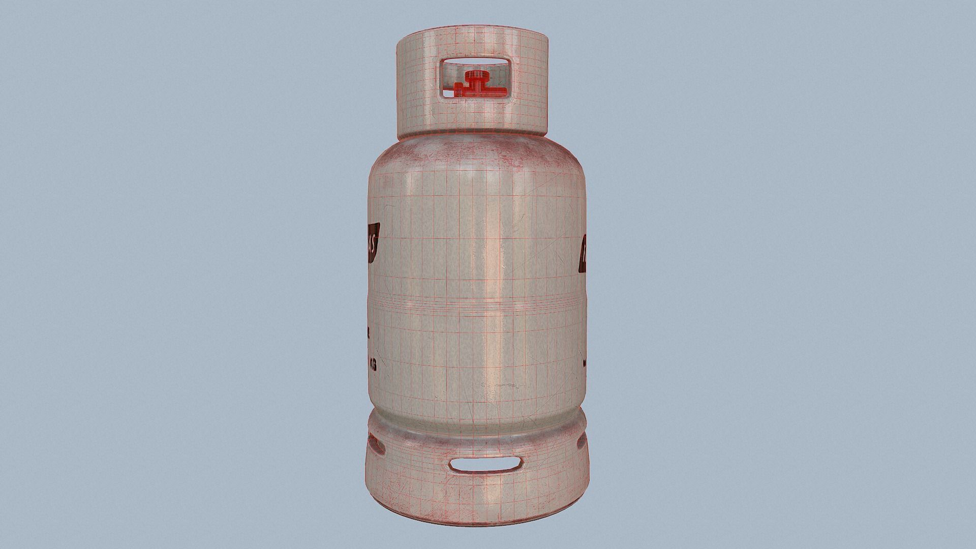Gas Cylinder White Low-poly 3D model_48