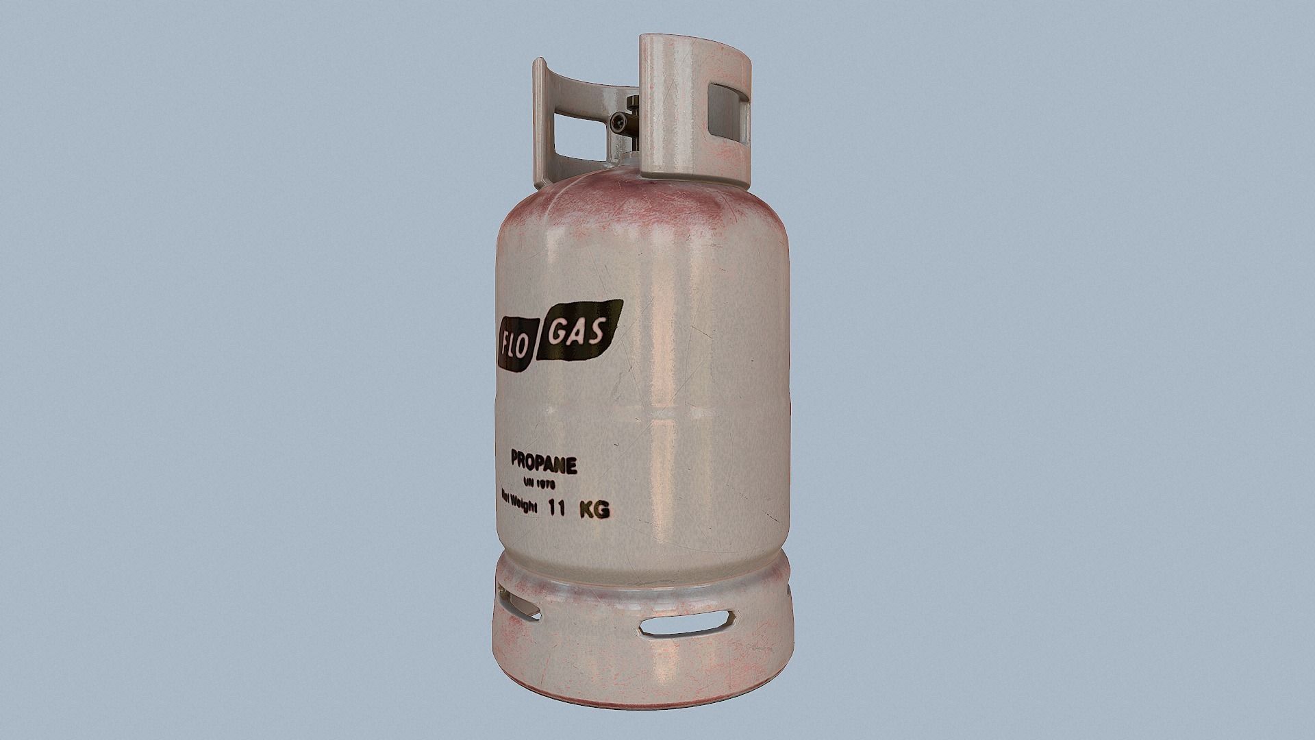 Gas Cylinder White Low-poly 3D model_8