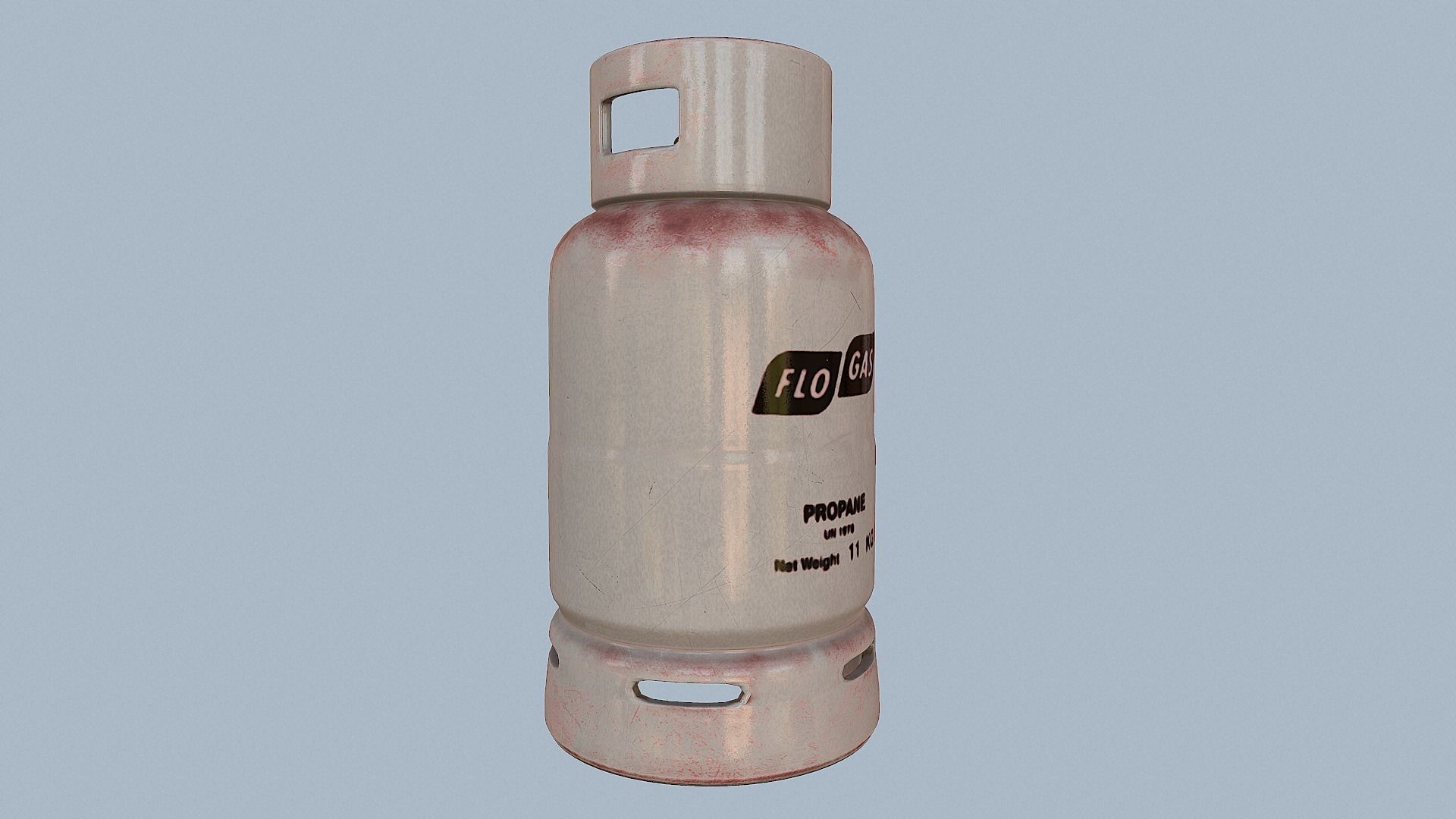 Gas Cylinder White Low-poly 3D model_24