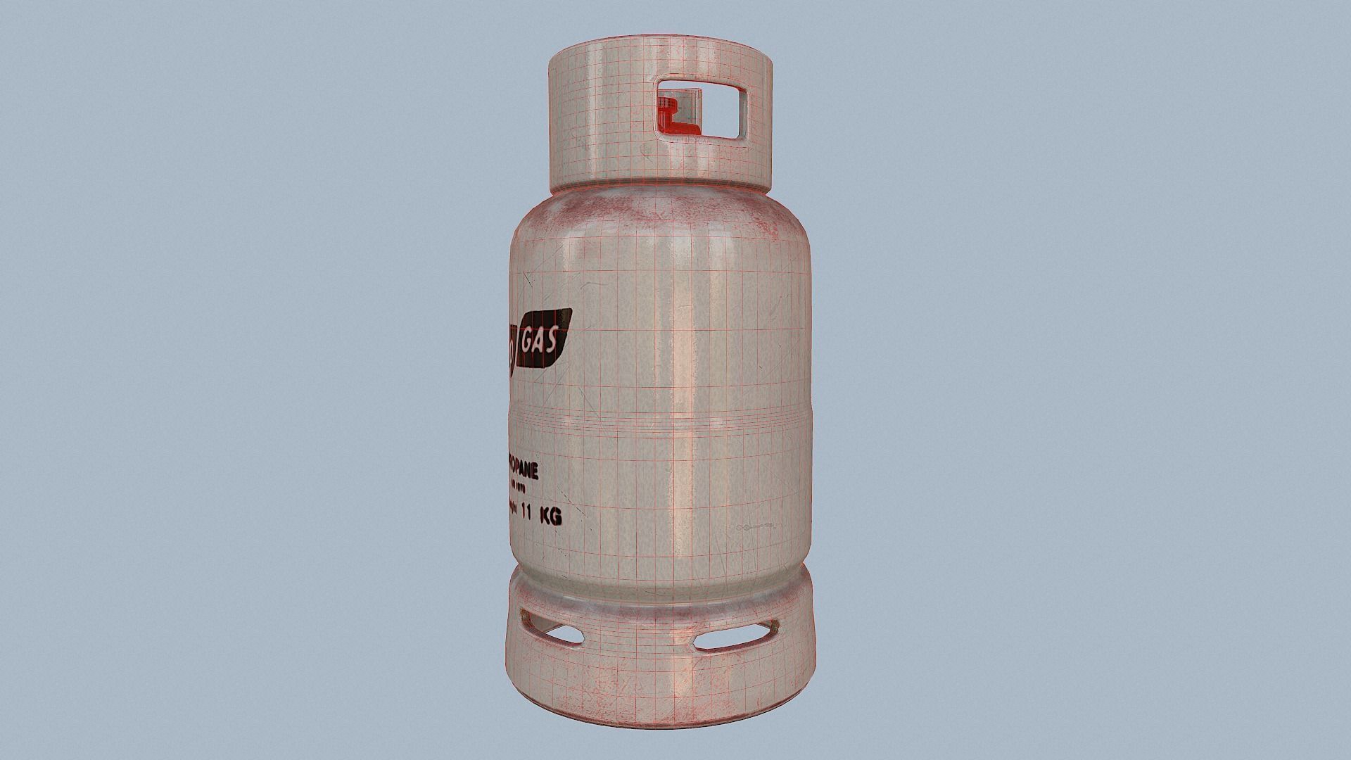 Gas Cylinder White Low-poly 3D model_44