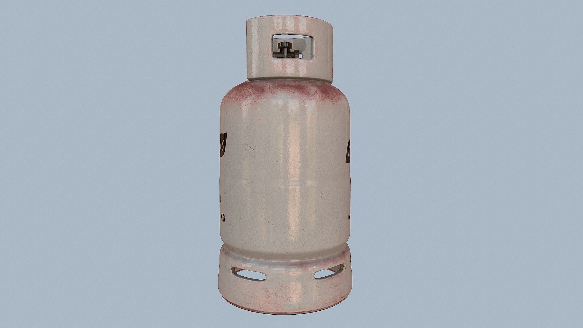 Gas Cylinder White Low-poly 3D model_16