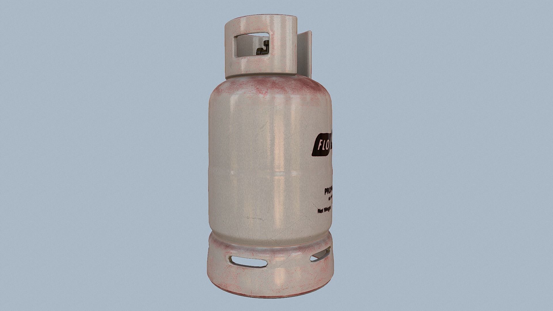 Gas Cylinder White Low-poly 3D model_51
