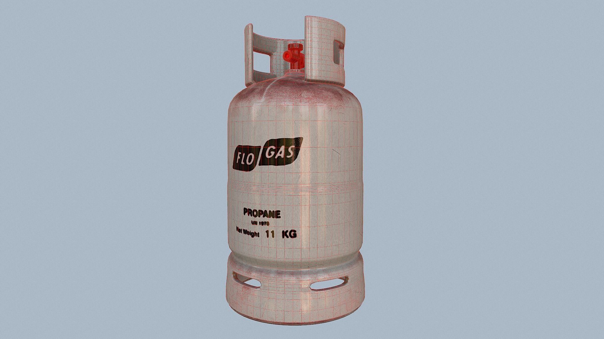 Gas Cylinder White Low-poly 3D model_7
