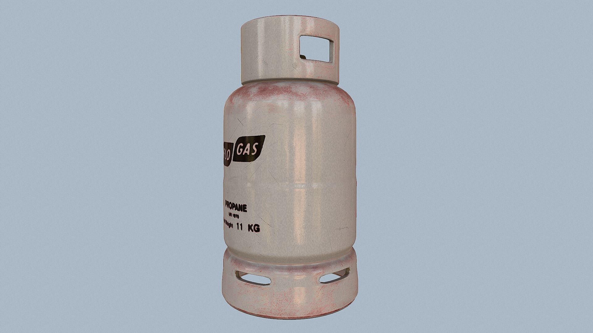 Gas Cylinder White Low-poly 3D model_41