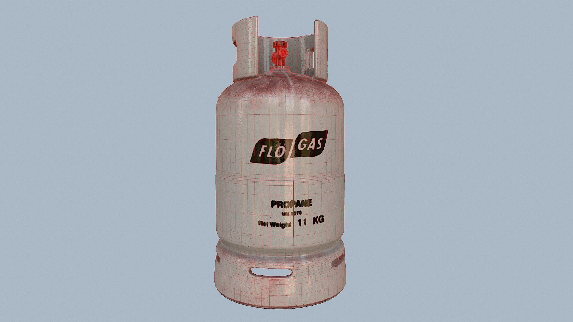 Gas Cylinder White Low-poly 3D model_62