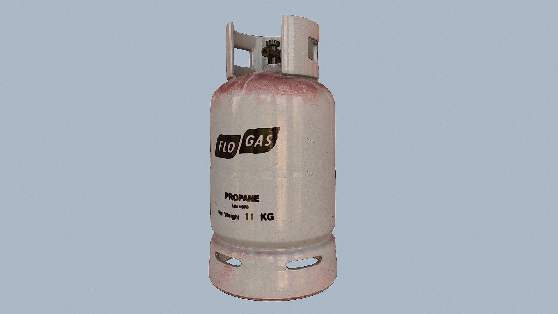 Gas Cylinder White Low-poly 3D model_6