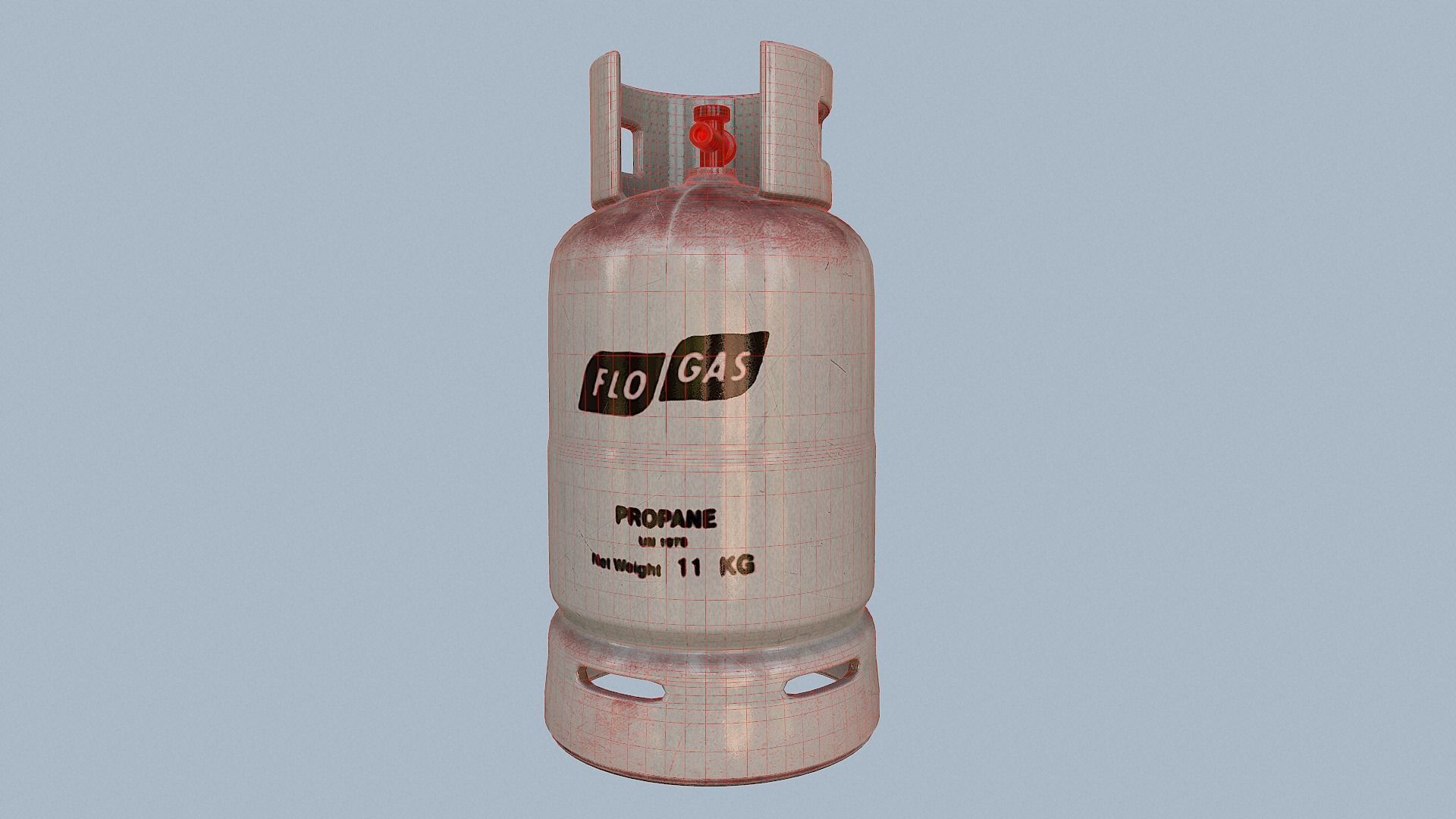 Gas Cylinder White Low-poly 3D model_5