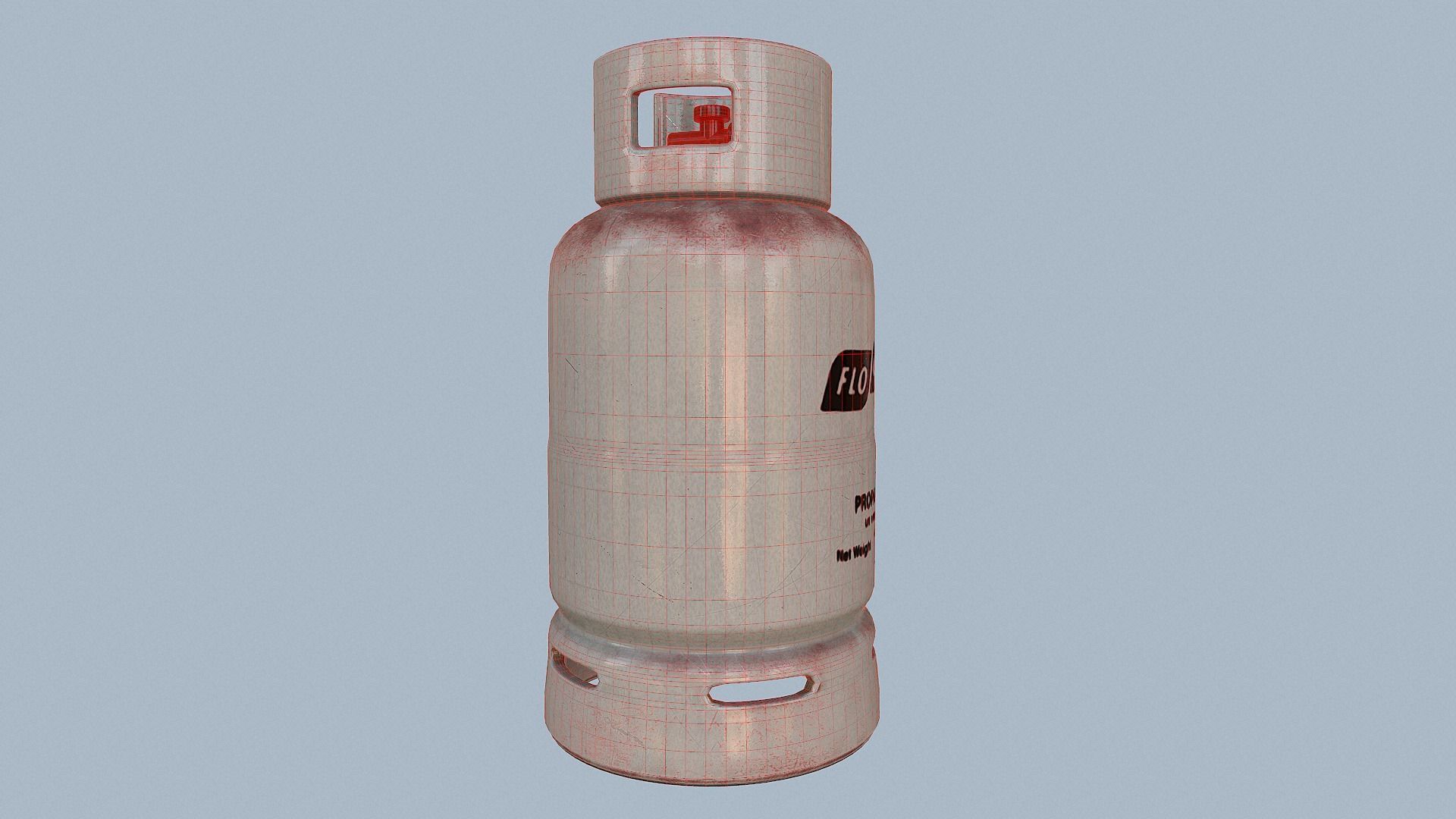 Gas Cylinder White Low-poly 3D model_21