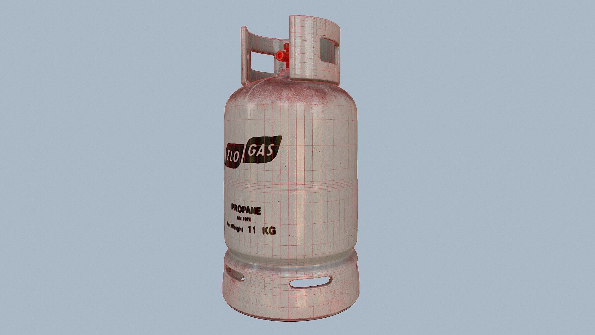 Gas Cylinder White Low-poly 3D model_9
