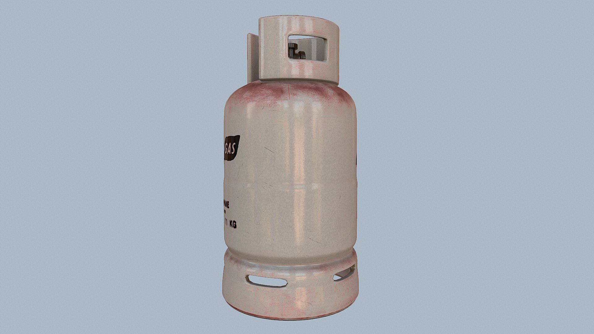 Gas Cylinder White Low-poly 3D model_14