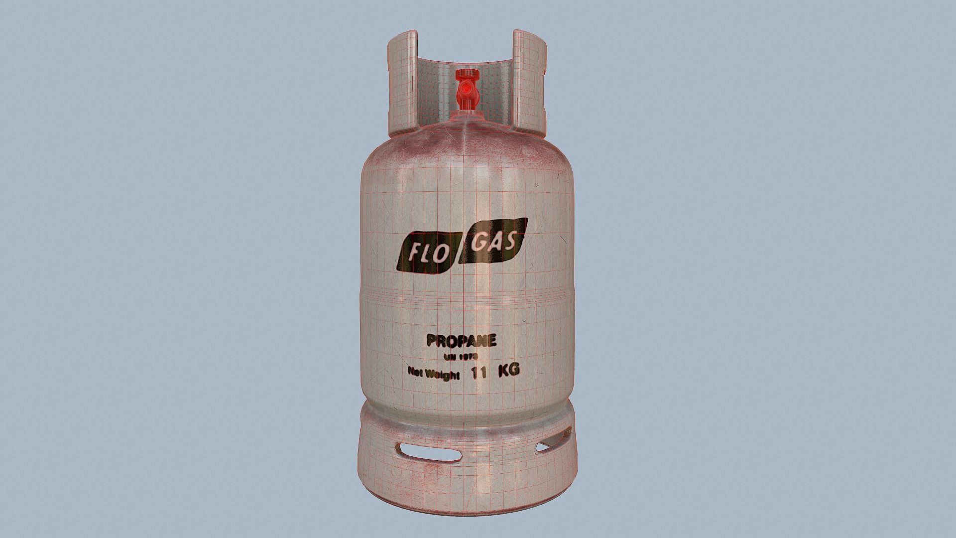 Gas Cylinder White Low-poly 3D model_3