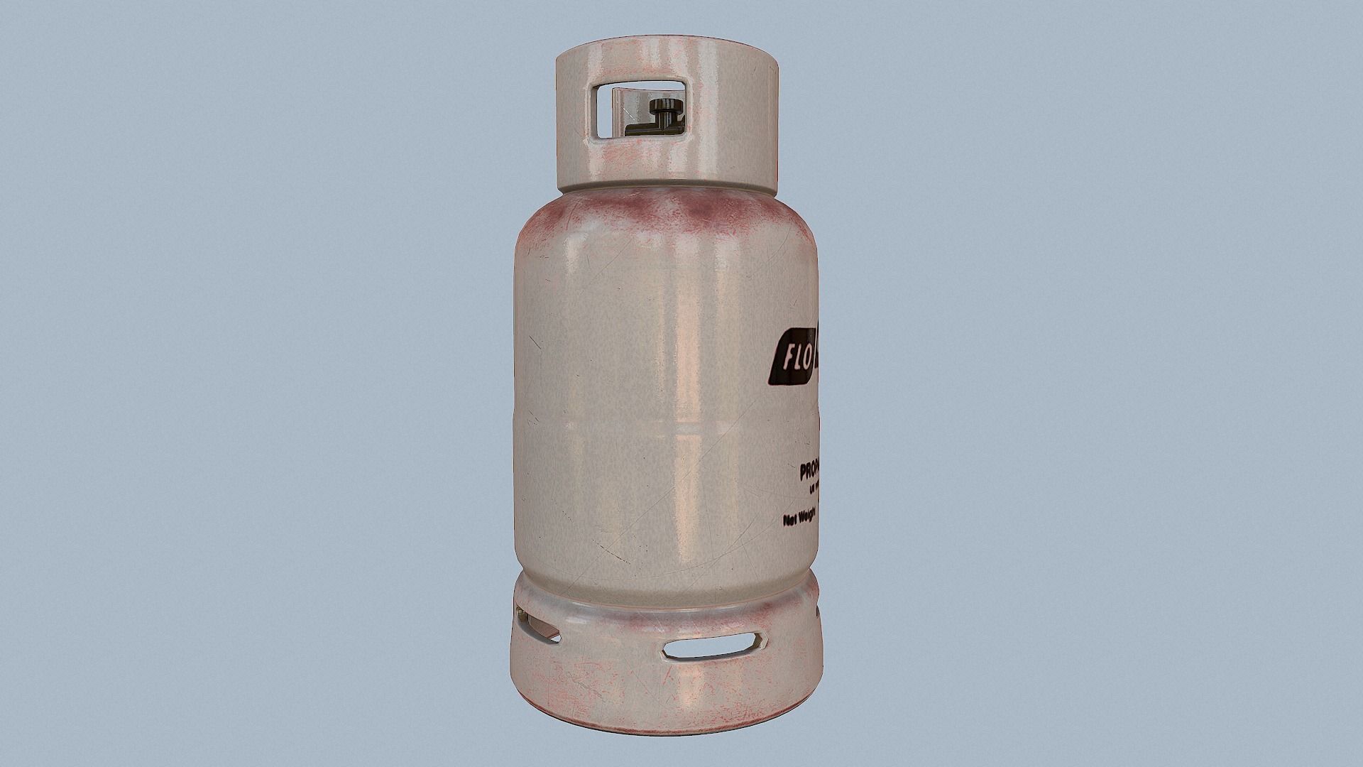 Gas Cylinder White Low-poly 3D model_20